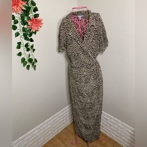 Vintage Robbie Bee wrap silk maxi dress